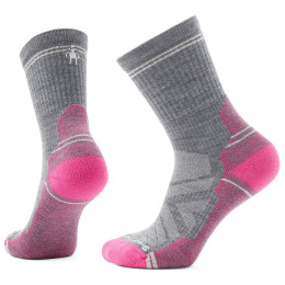 Dámske ponožky Smartwool W Hike Light Cushion Crew sivá/ružová power pink