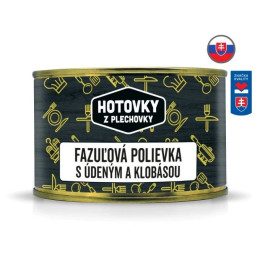 Polievka Hotovky z plechovky Fazuľová polievka s údeným mäsom a klobásou 400ml