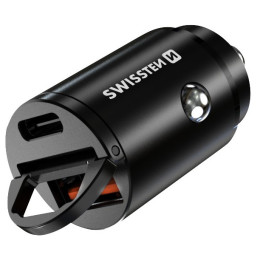 Autoadaptér Swissten Car Charger 30W čierna Black