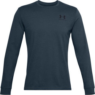 Tričko Under Armour Sportstyle Left Chest LS modrá MechanicBlue//Black