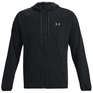 Pánska jarná bunda Under Armour Stretch Woven Windbreaker čierna Black / / Pitch Gray