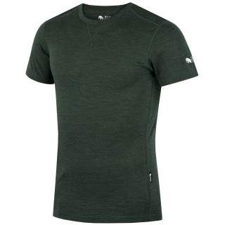 Pánske tričko Zulu Merino 160 Short tmavozelená dark green melange