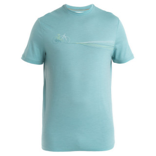 Pánske tričko Icebreaker Men Merino 150 Tech Lite III SS Tee Cadence Paths svetlo modrá