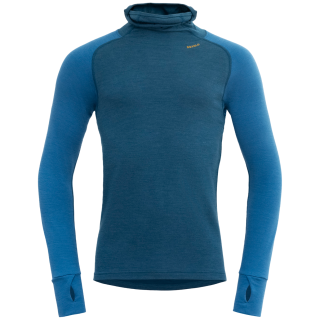 Pánska funkčná mikina Devold Expedition Merino Silk Hoodie Man modrá FLOOD/BLUE