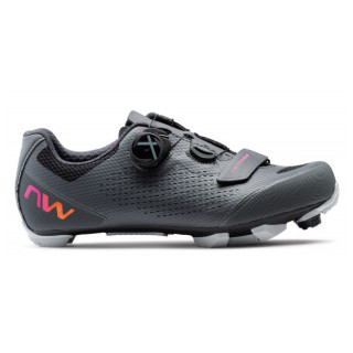 Dámske cyklistické tretry Northwave Razer 2 Wmn sivá/ružová Dark Grey/Neon Red