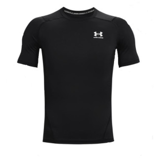 Pánske funkčné tričko Under Armour HG Armour Comp SS čierna Black//White