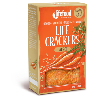 Krekry Lifefood LIFE CRACKERS Mrkvánky RAW BIO 80 g