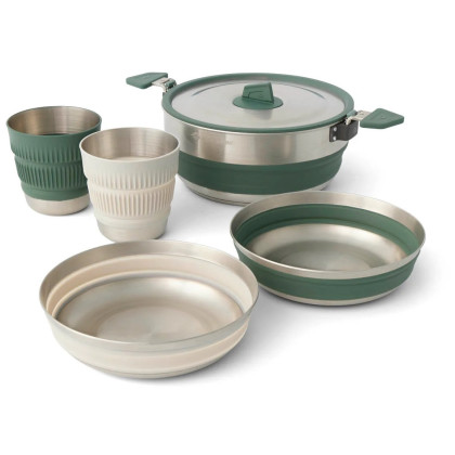 Sada riadov Sea to Summit Detour Stainless Steel One Pot Cook Set 5 Piece strieborná/zelená