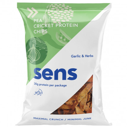 Chipsy Sens s cvrččím proteinem - Česnek & Bylinky (80g)