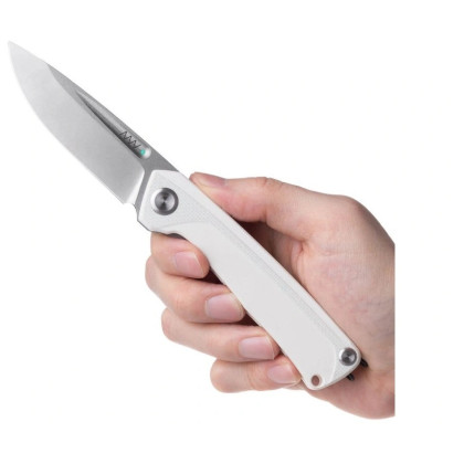 Zatvárací nôž Acta Non Verba Z200 BB, Stonewash/Plain Edge, G10 biela white