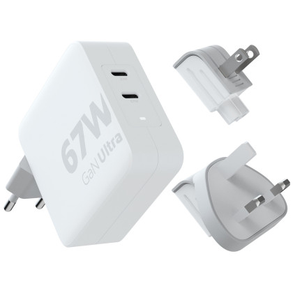 Nabíjačka Xtorm 67W GaN-Ultra Travel Charger + USB-C PD Cable biela white