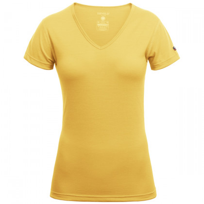 Dámske tričko Devold Breeze T-shirt V-neck žlté