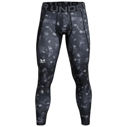 Pánske legíny Under Armour HG Armour Prtd Lgs sivá/čierna BLK