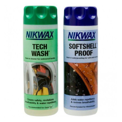 Impregnácia Nikwax Twin Tech Wash + Softshell Proof 2x300ml