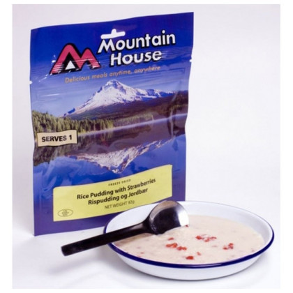 Dehydrované jedlo Mountain house Rýžový puding s jahodami 92 g