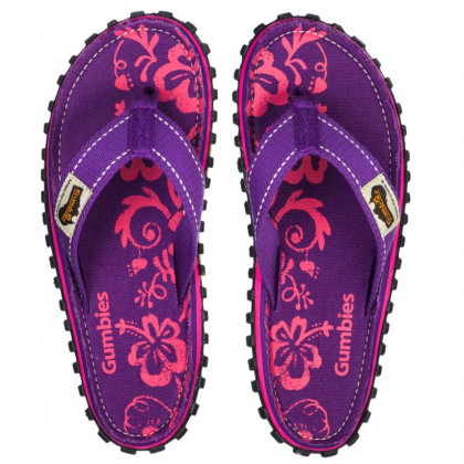 Detské sandále Gumbies Islander Flip Flop Purple Hibiscus