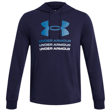 Pánska mikina Under Armour Rival Terry Graphic Hood modrá