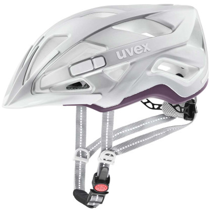 Cyklistická prilba Uvex City Active strieborná Silver Plum Mat