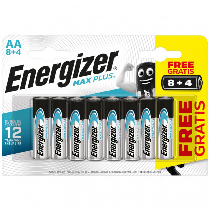 Batérie Energizer Max Plus AA / 12 8 + 4 zdarma