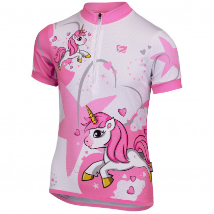 Detský cyklistický dres Etape Rio (dívčí) biela/ružová bílá/růžová