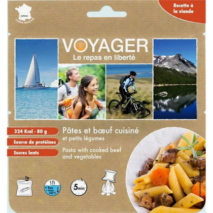 Jedlo Voyager cestoviny s hovädzím mäsom a zeleninou vo vínovej omáčke