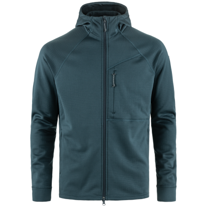 Pánska mikina Fjällräven Abisko Grid Fleece Hoodie M modrá Mountain Blue