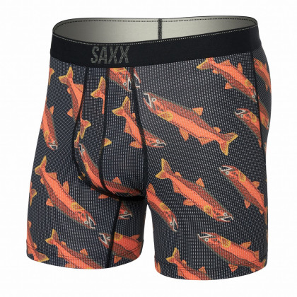 Boxerky Saxx Quest Qdm Boxer Brief Fly čierna/oranžová coho-black