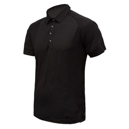 Pánske funkčné tričko Sensor Merino Active Polo čierna Black