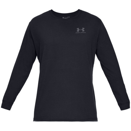 Tričko Under Armour Sportstyle Left Chest LS čierna Black//Black