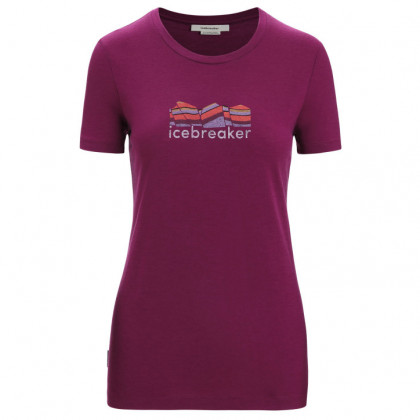 Dámske funkčné tričko Icebreaker Women Tech Lite II SS Tee Mountain Geology fialová Go Berry