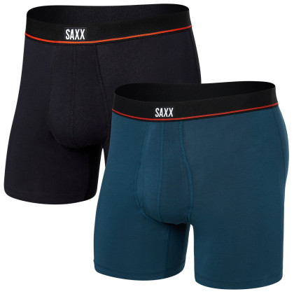 Boxerky Saxx Non-Stop Stretch Cotton Bb Fly 2Pk modrá/čierna deep navy/black