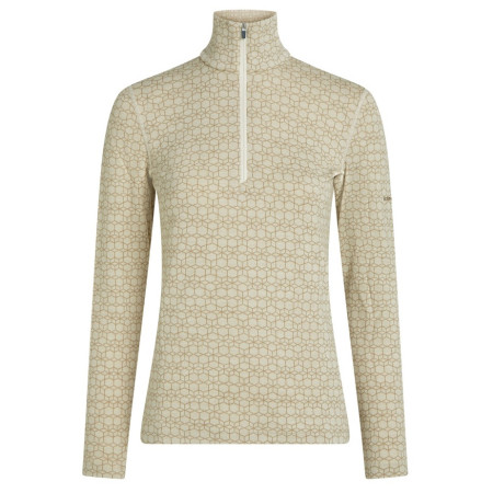 Dámske funkčné tričko Icebreaker Women M 260 Tech Vertex LS HZ AlpGeo béžová/biela Undyed/Cumin/J