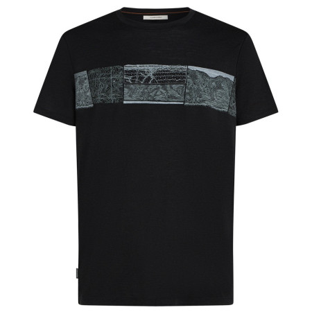 Pánske tričko Icebreaker Men Merino 150 Tech Lite SS Tee Elevation Line čierna Black
