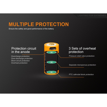 Dobíjacie batérie Fenix RCR123A / 16340 High Current (Li-ion)