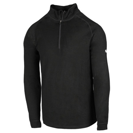 Pánske tričko Zulu Merino 180 Zip Long čierna Black