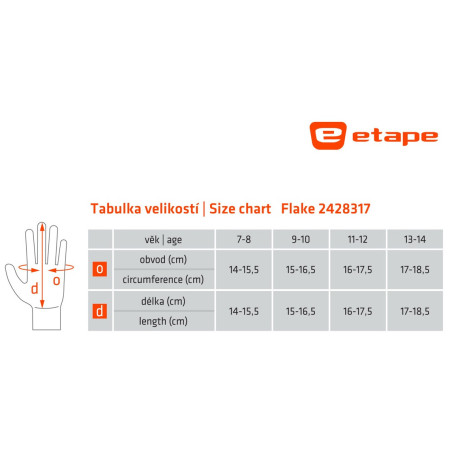 Detské rukavice Etape Flake