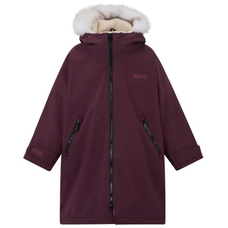 Detský nepremokavý kabát Regatta Junior Waterproof Changing Robe Pro Fig fialová Fig