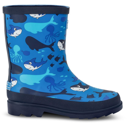 Detské gumáky Regatta Mudplay II Junior 4DT modrá Bubbles the Shark Blue Print