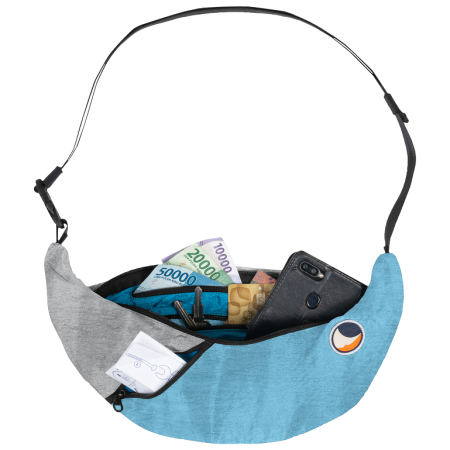 Ľadvinka Ticket To The Moon Upcycled Sling Bag modrá/sivá Sky Blue / Frosty Grey