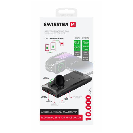 Powerbanka Swissten POWER BANK 10000 mAh 2v1