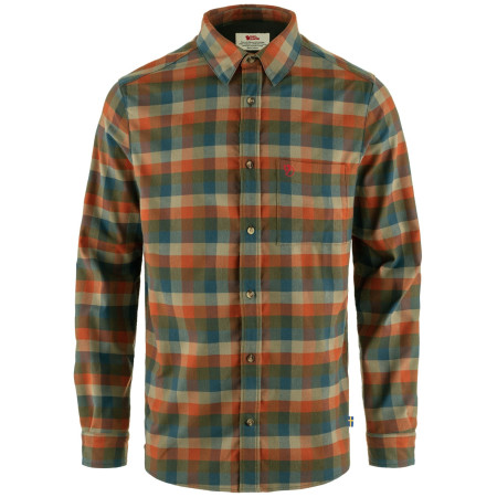 Pánska košeľa Fjällräven Lappland Stretch Flannel Shirt M zelená/hnedá Laurel Green-Autumn Leaf