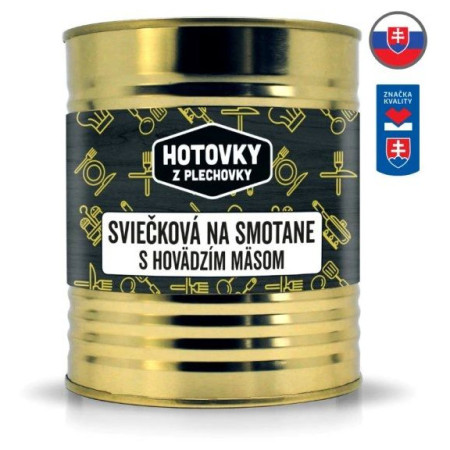 Hotové jedlo Hotovky z plechovky Sviečková na smotane s hovädzím mäsom 800g