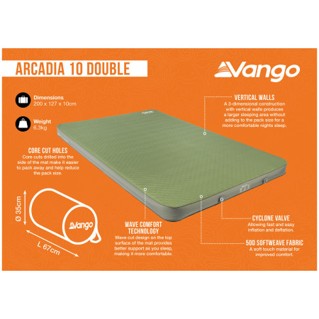 Samonafukovacia karimatka Vango Arcadia 10 Double