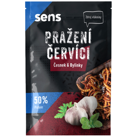 Jedlé červy Sens Korenení červíky - Cesnak & Bylinky
