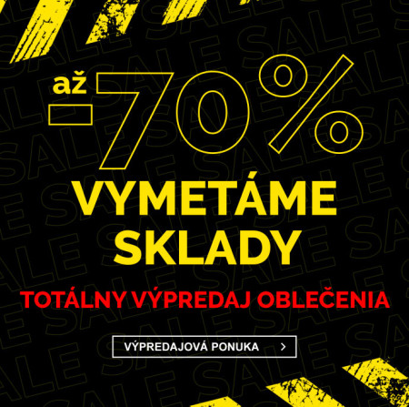 TOTÁLNY VÝPREDAJ - oblečenie v zľavách až 70 %