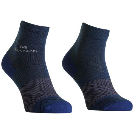 Pánske merino ponožky Ortovox Alpine Light Quarter Socks M modrá/sivá Blue Nunatak