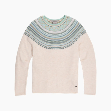 Dámsky sveter Roayal Robins Westlands Fairisle Crew béžová Chalk Htr Manzanita Pt