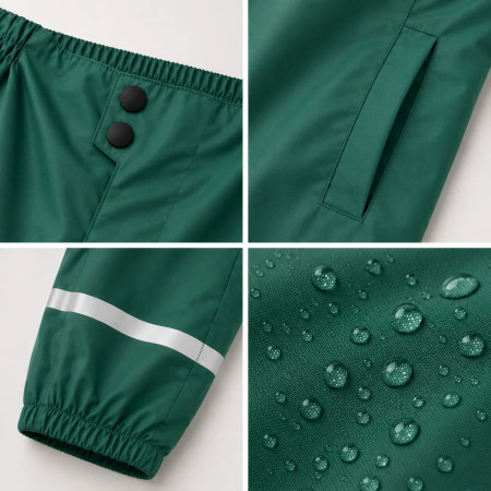 Detské nepremokavé nohavice DucKsday Rainpants Dark Green