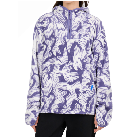 Dámska mikina 4F Fleece F504 biela/fialová Multicolour Allover