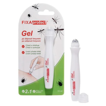 Chladivý gél FIXAprotect 2v1 gel po štípnutí hmyzem a k odstranění klíštěte roll-on 10 ml